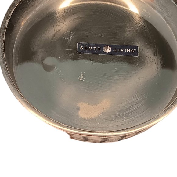 Silver Metal Black Etched Candleholders Set of Two Modern - Picture 6 of 11